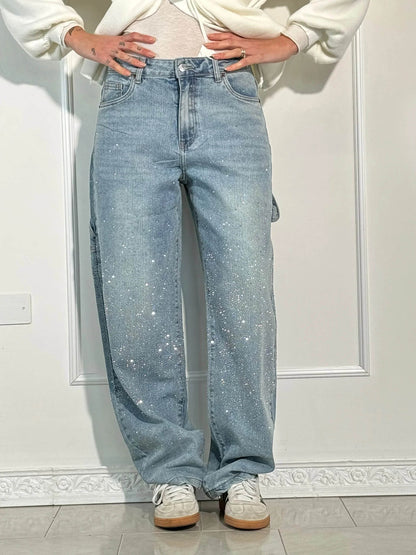 AVA | GLINSTERENDE DENIM JEANS